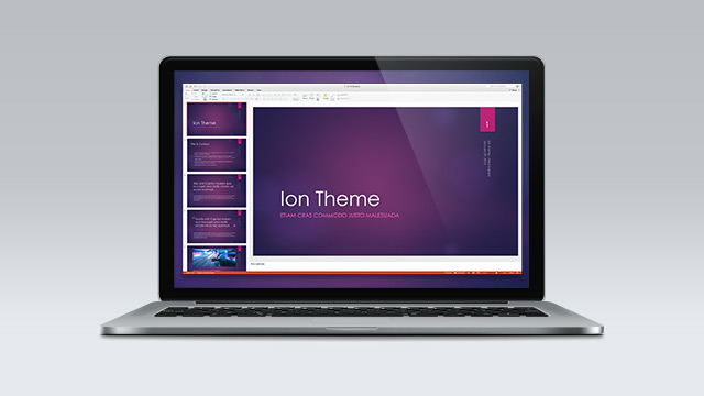 In-app Preview of the Ion theme developed as a pilot for Office 2013
