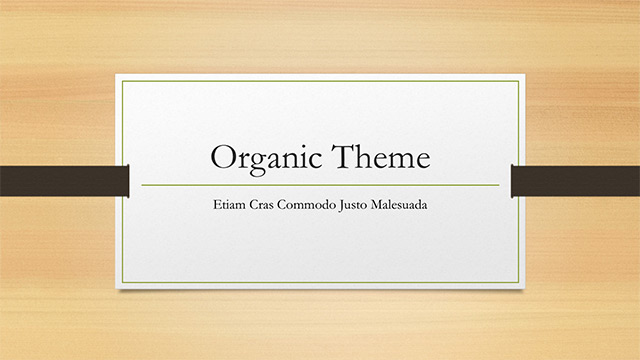 Organic Theme V0 Ttitle Slide